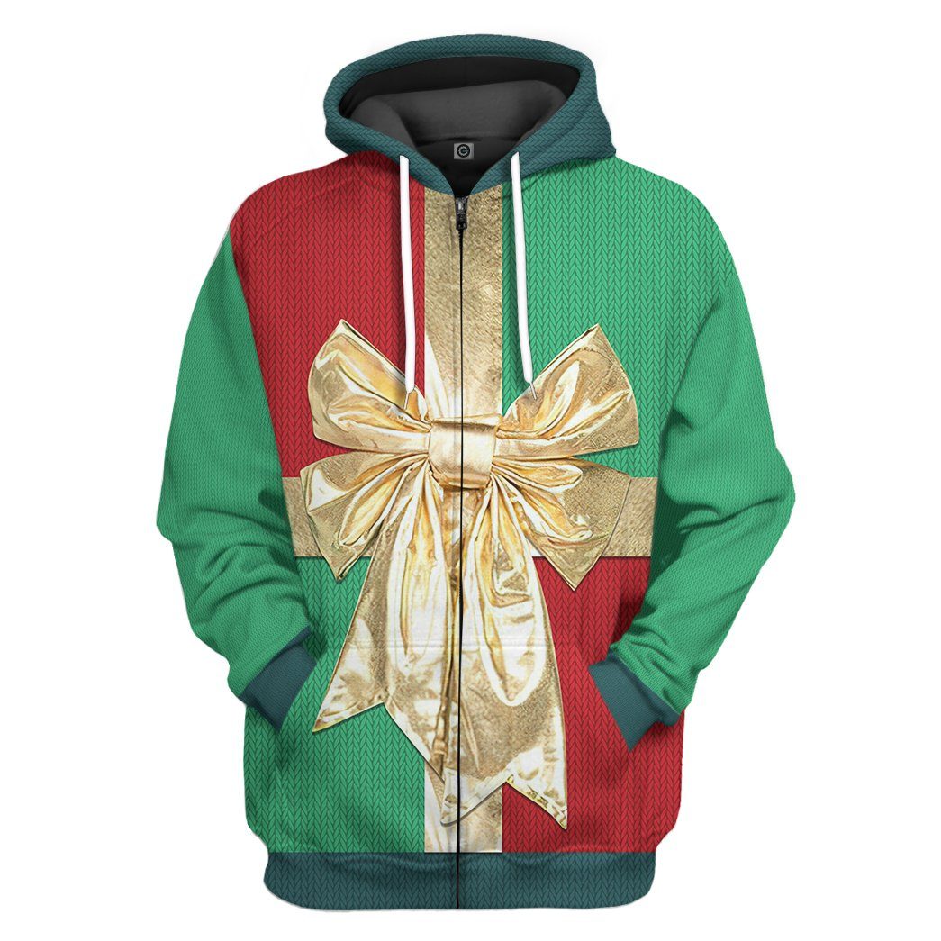 Gearhuman 3D Christmas Gift Box Custom Hoodie Apparel GC06102 3D Apparel Zip Hoodie S 