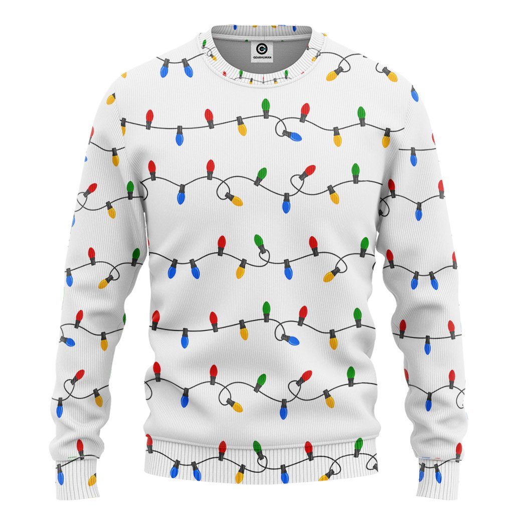 Gearhuman 3D Christmas Light Custom Tshirt Hoodie Apparel GC06114 3D Apparel Long Sleeve S 