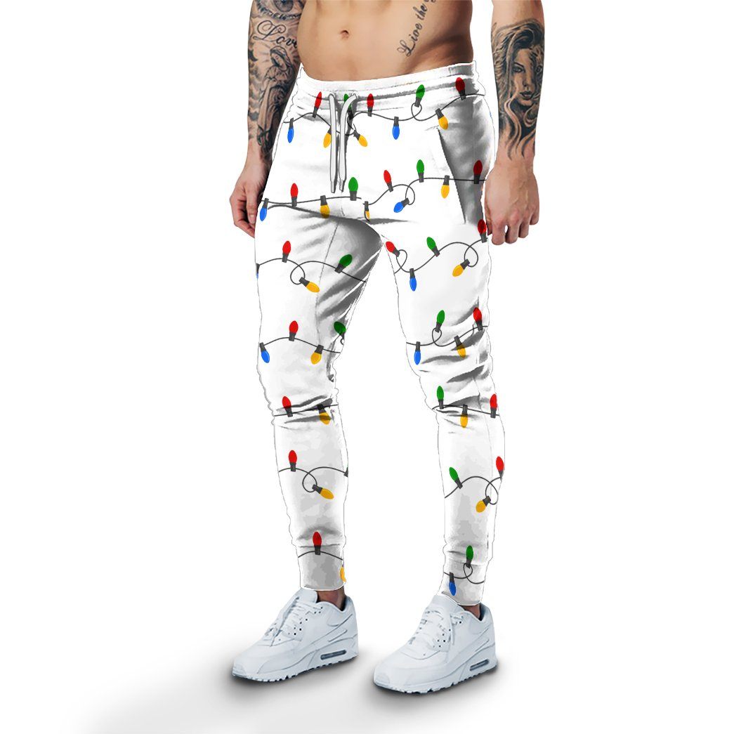 Gearhuman 3D Christmas Light Pants Custom Sweatpants Apparel GC06117 Sweatpants Sweatpants S 
