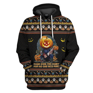 Gearhumans 3D Chucky Trick Or Treat Ugly Sweatshirt Custom Hoodie Apparel