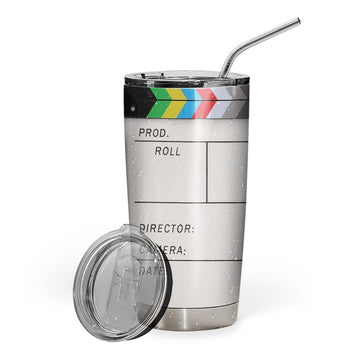 Gearhumans 3D Clapperboard Custom Design Vacuum Insulated Tumbler