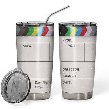 Gearhumans 3D Clapperboard Custom Design Vacuum Insulated Tumbler