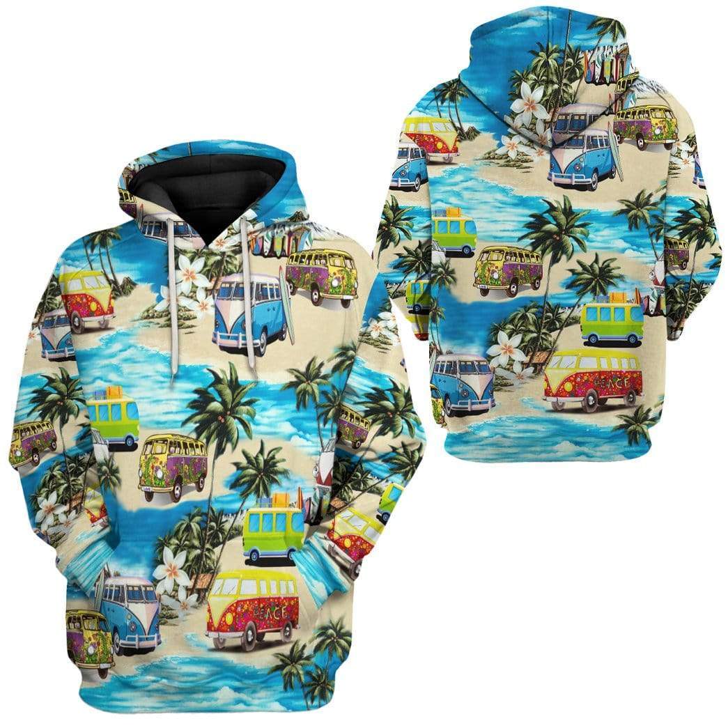 Gearhuman 3D Classic Retro Campervan Custom Hoodie Apparel GV180816 3D Custom Fleece Hoodies 