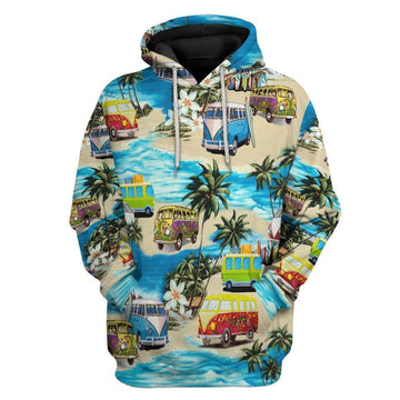 Gearhumans 3D Classic Retro Campervan Custom Hoodie Apparel