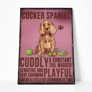Gearhumans 3D Cocker Spaniel Dog Vintage Quotes Custom Canvas