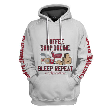 Gearhumans 3D Coffee Shop Online Custom Name Sweatshirt Apparel