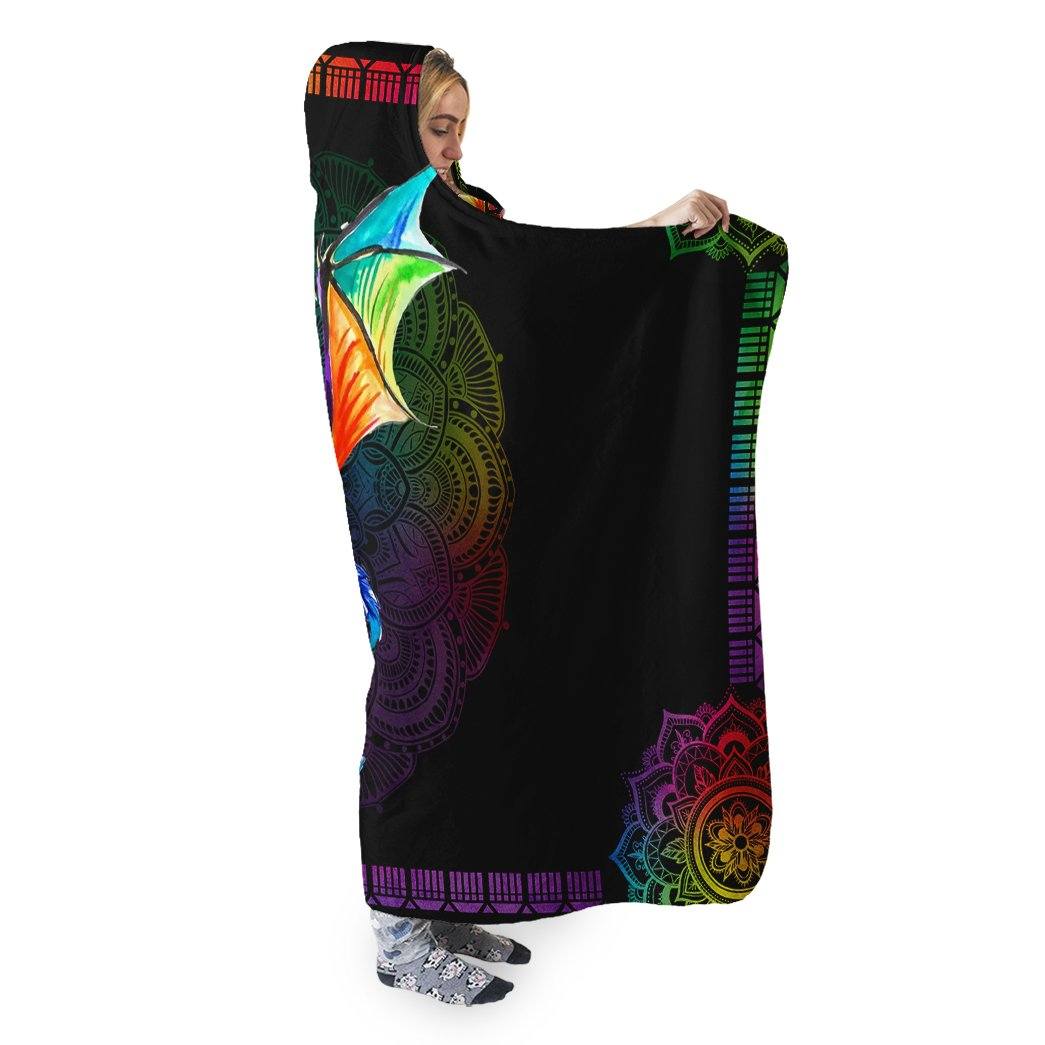Gearhuman 3D Colorful Mandala Dragon Hooded Blanket GW09127 Hooded Blanket 