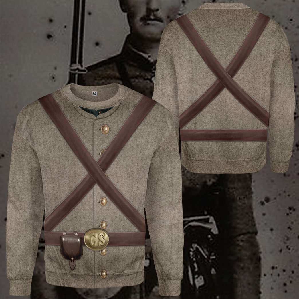 Gearhuman 3D Confederate Infantry Uniform Custom Tshirt Hoodie Apparel GW0906211 3D Apparel 