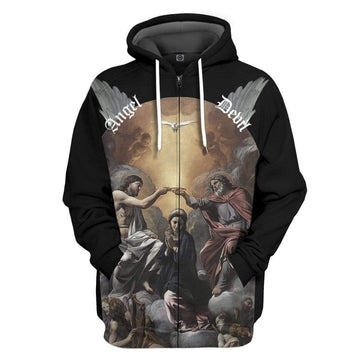 Gearhuman 3D Coronation of Virgin Custom Hoodie Apparel GW110513 3D Custom Fleece Hoodies Zip Hoodie S 