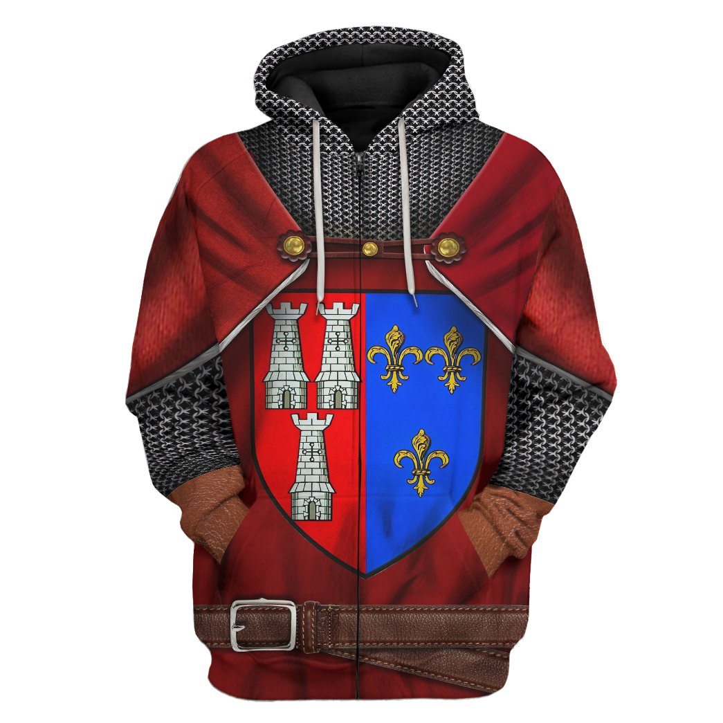 Gearhuman 3D Cosplay Edward I of England Custom Tshirt Hoodie Apparel GV091130 3D Apparel Zip Hoodie S 