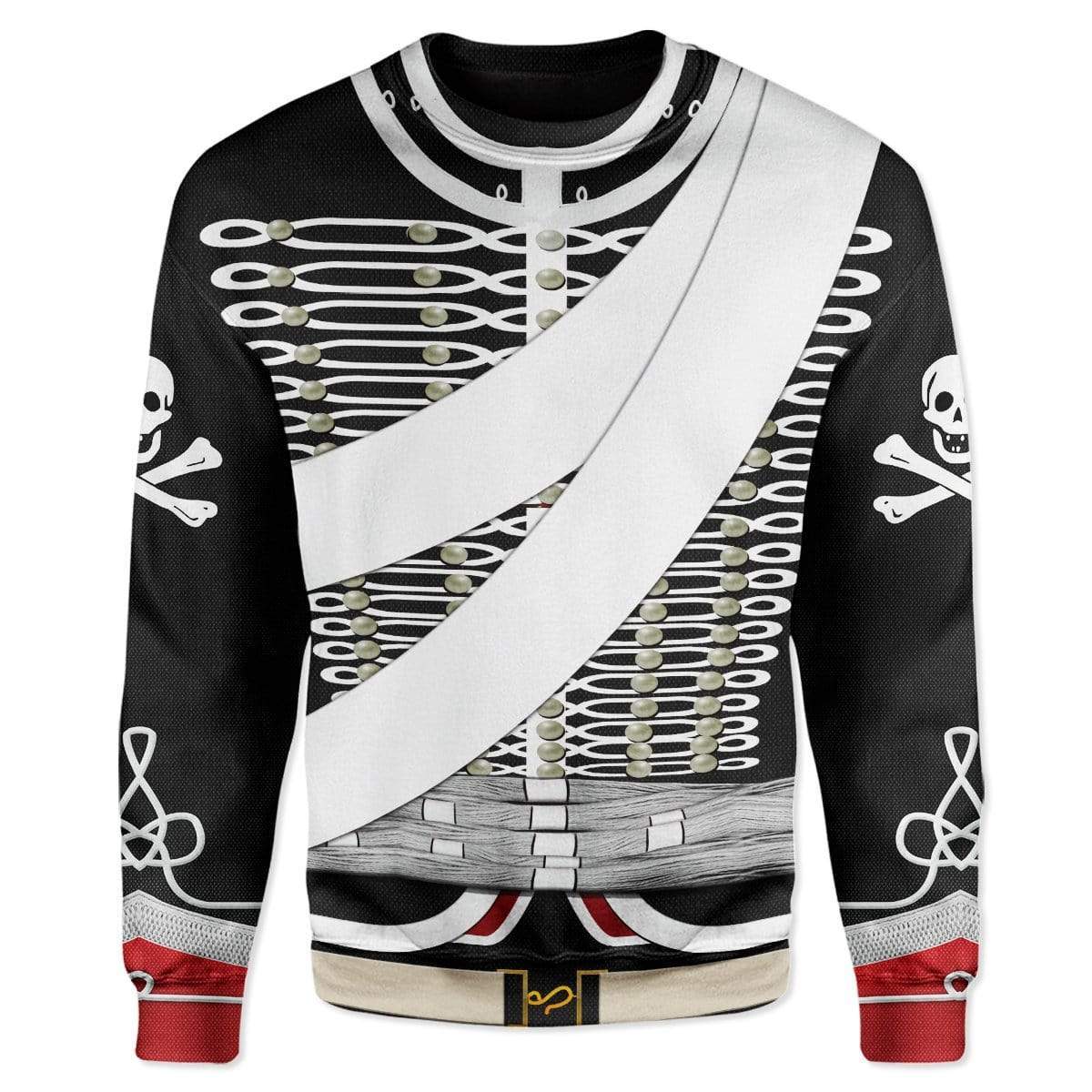 Gearhuman 3D Cosplay Hussard De La Mort Custom T-Shirts Hoodies Apparel CO-AT1002205 3D Custom Fleece Hoodies Long Sleeve S 