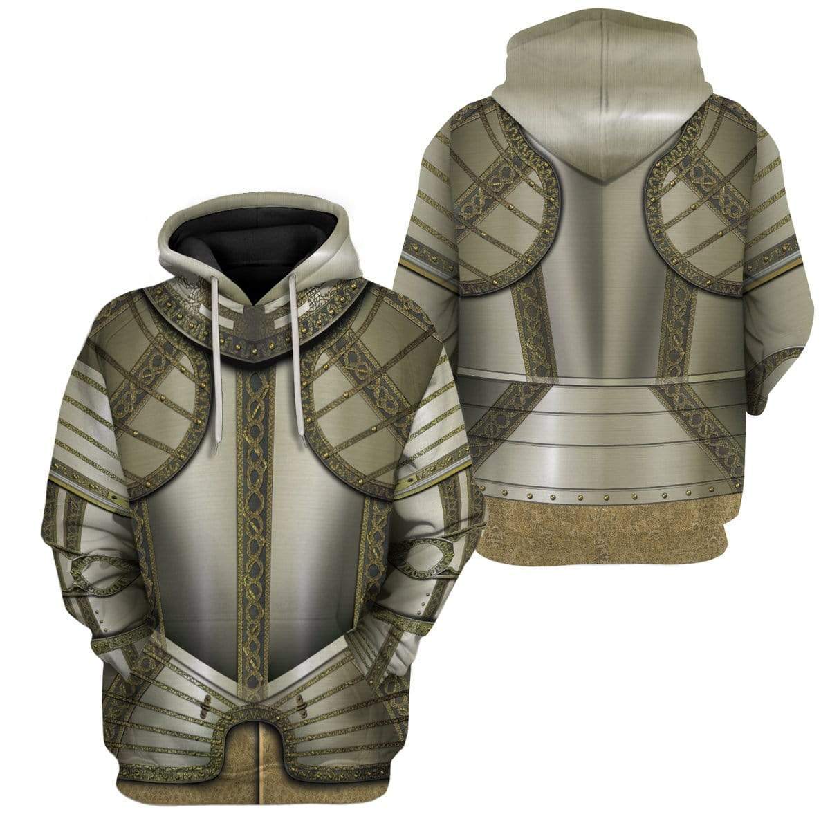 Gearhuman 3D Cosplay Knights Armor Custom Hoodies Apparel GT25024 3D Custom Fleece Hoodies 