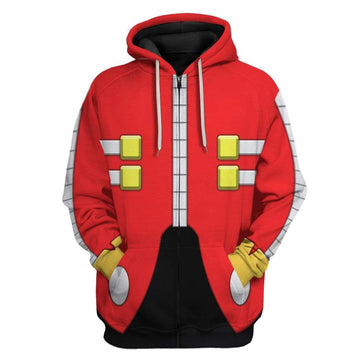 Gearhumans 3D Cosplay Sonic Dr Eggman Custom Hoodie Apparel