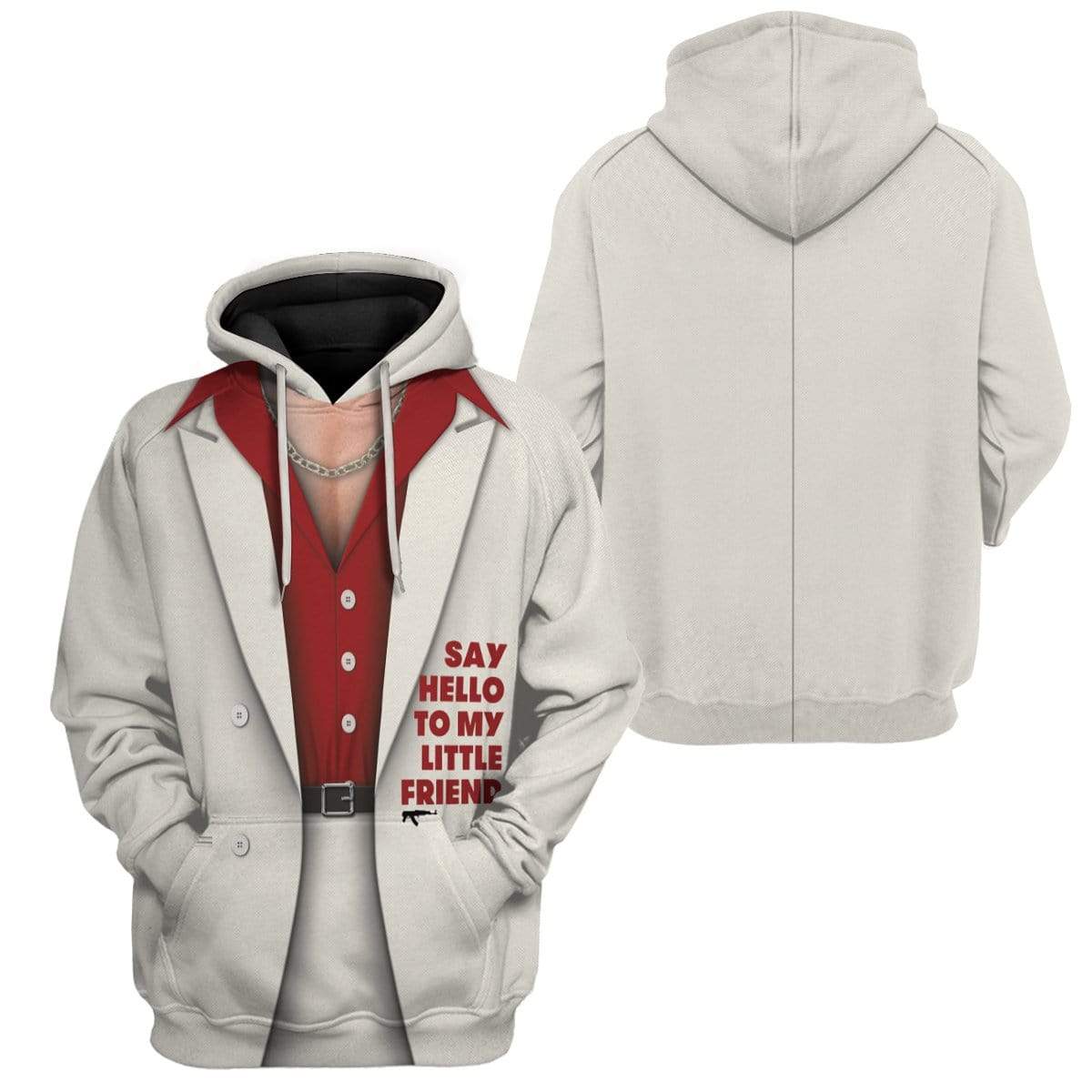 Gearhuman 3D Cosplay Tony Montana Custom Fleece Hoodies Apparel GT06034 3D Custom Fleece Hoodies 