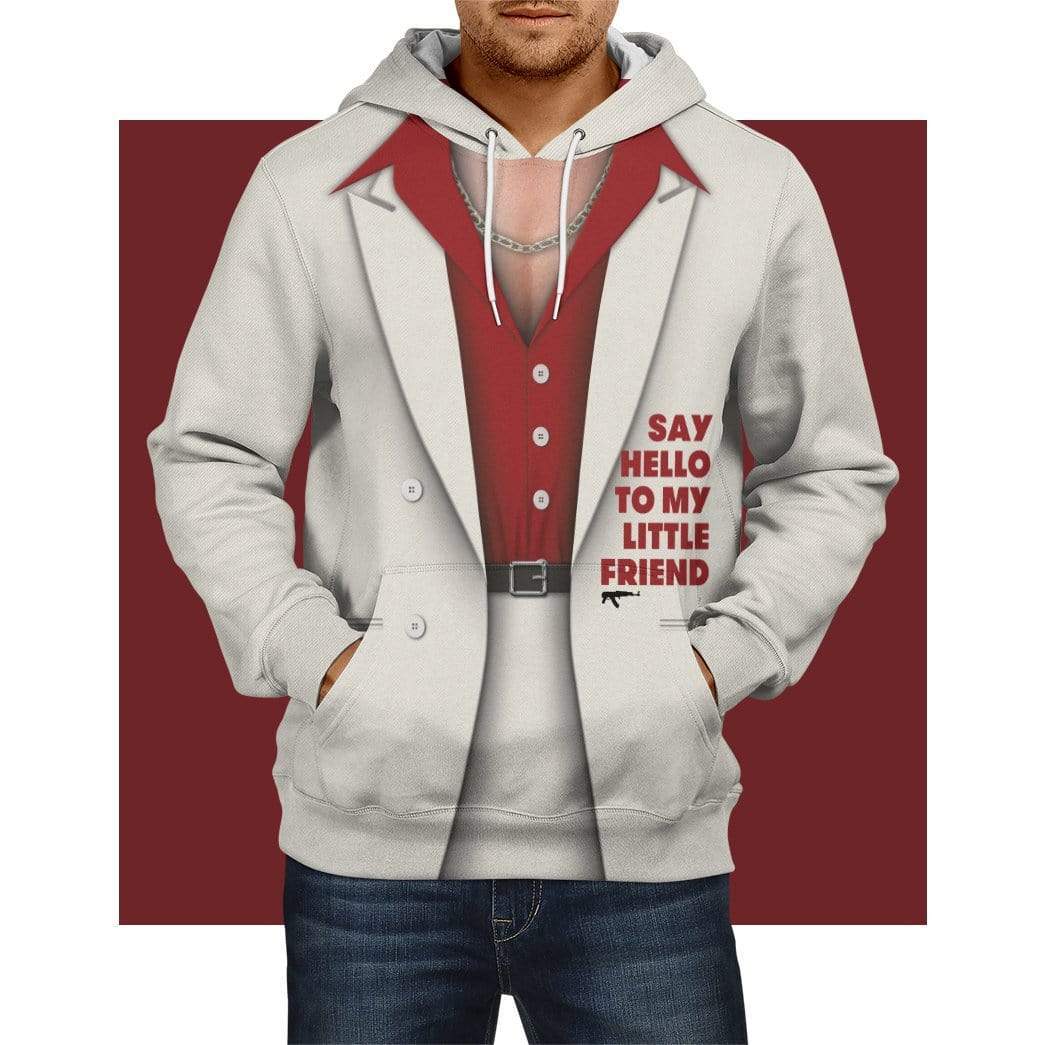 Gearhuman 3D Cosplay Tony Montana Custom Fleece Hoodies Apparel GT06034 3D Custom Fleece Hoodies 