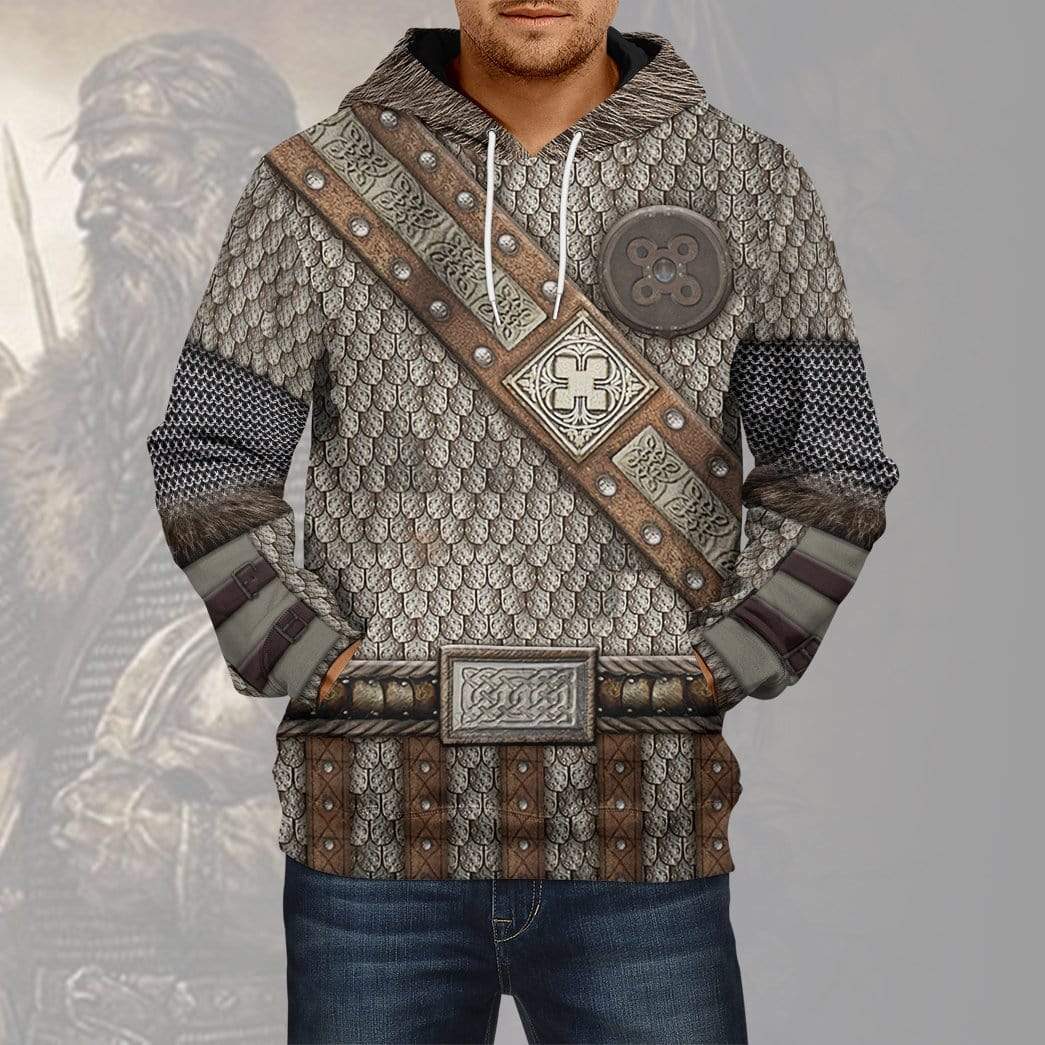 Gearhuman 3D Cosplay Viking Armor Custom Fleece Hoodies Apparel GA09031 3D Custom Fleece Hoodies 