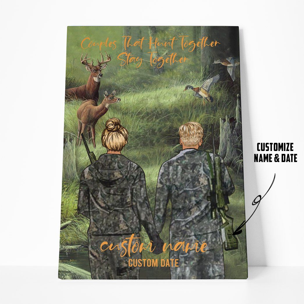 Gearhuman 3D Couples That Hunt Together Stay Together Personalized Canvas GW15013 Canvas 1 Piece Non Frame M
