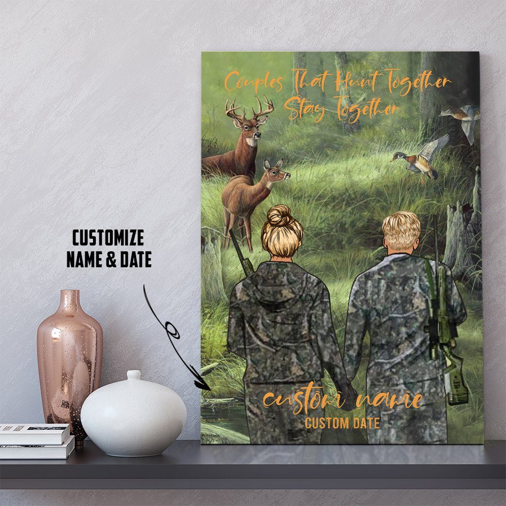 Gearhuman 3D Couples That Hunt Together Stay Together Personalized Canvas GW15013 Canvas 