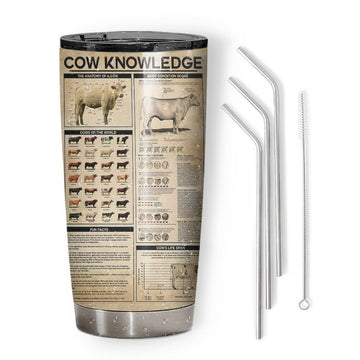 Gearhumans 3D Cow Knowledge Tumbler