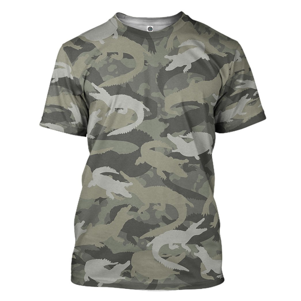 Gearhuman 3D Crocodile Camo Custom Tshirt Hoodie Apparel GV08128 3D Apparel T-Shirt S 