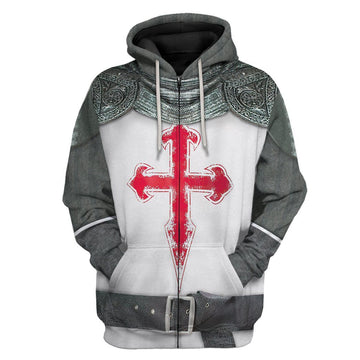 Gearhumans 3D Crusader Knight Armour Custom Hoodie Apparel