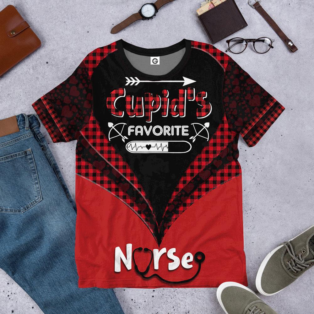 Gearhuman 3D Cupid's Favorite Nurse Valentine Custom Tshirt Hoodie Apparel GV14018 3D Apparel 