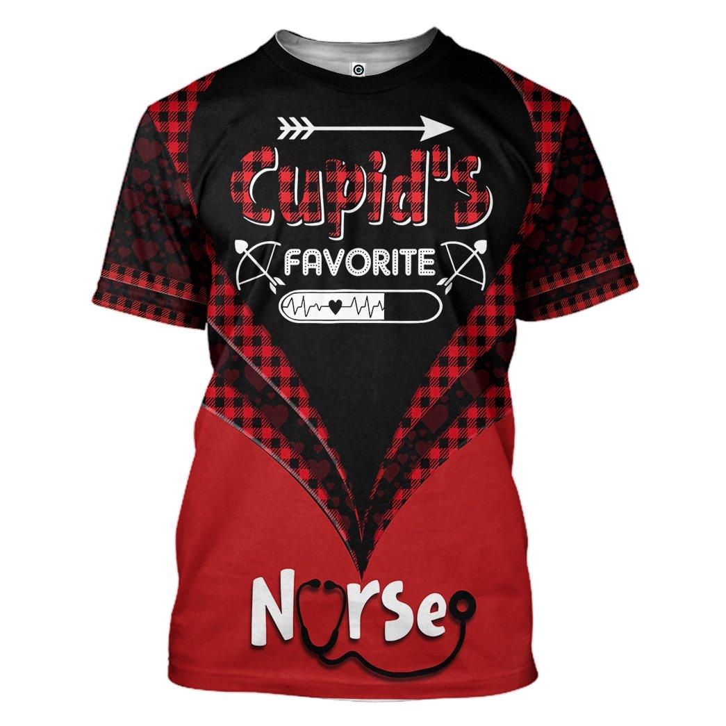 Gearhuman 3D Cupid's Favorite Nurse Valentine Custom Tshirt Hoodie Apparel GV14018 3D Apparel T-Shirt S 