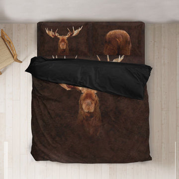 Gearhumans 3D Custom Bedding Set Moose Hunting