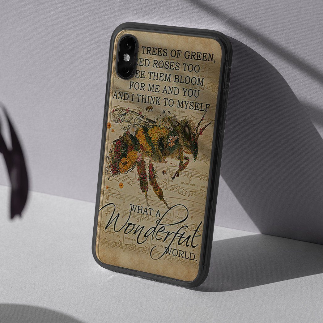 Gearhuman 3D Custom Glass Phone Case Cover Bee GB10112 Glass Phone Case 