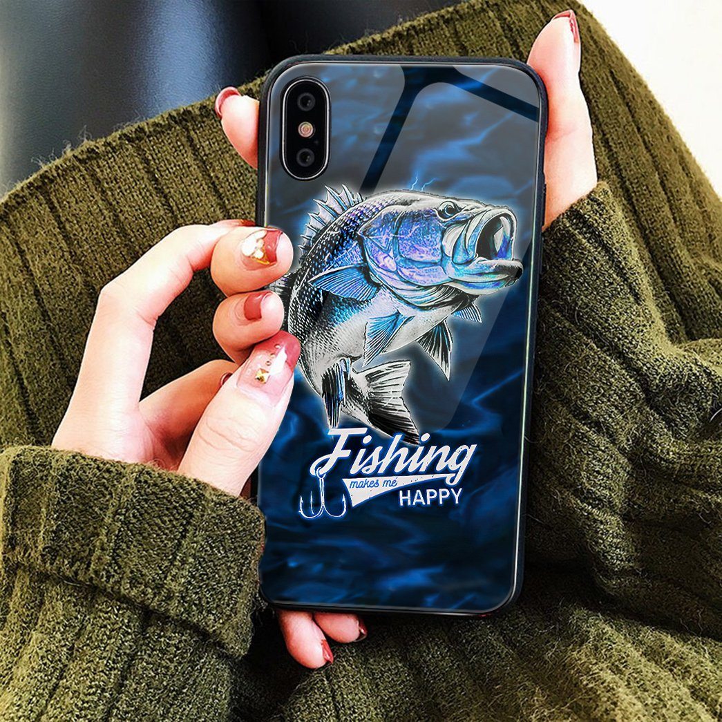 Gearhumans 3D Custom Glass Phone Case Cover Fishing Gearhumans 3D Custom Glass Phone Case Cover Fishing