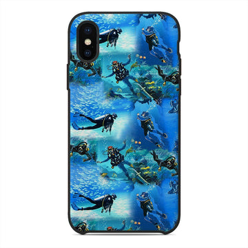 Gearhumans 3D Custom Glass Phone Case Cover Scuba Diving Hawaiian