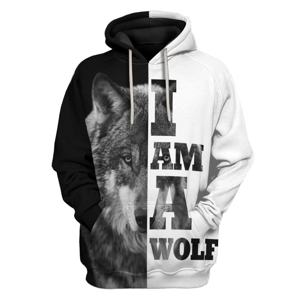 Gearhuman 3D Custom I Am A Wolf Fleece Hoodie Apparel GD06053 3D Custom Fleece Hoodies Hoodie S 