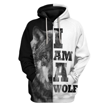 Gearhumans 3D Custom I Am A Wolf Hoodie Apparel