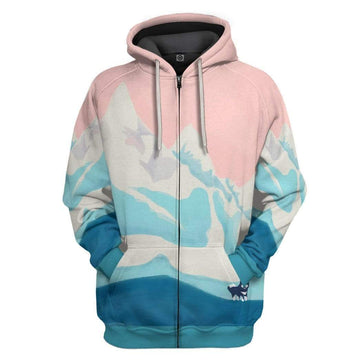 Gearhumans 3D Custom Pastel Mountain Hoodie Apparel