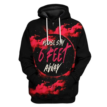 Gearhumans 3D Custom Stay 6 Feet Away Hoodie Apparel