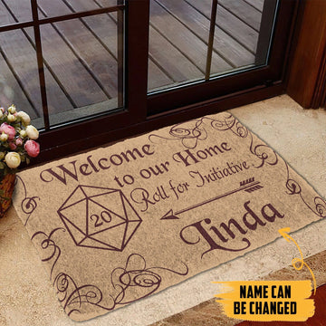 Gearhumans 3D D D Welcome To Our Home Custom Name Doormat