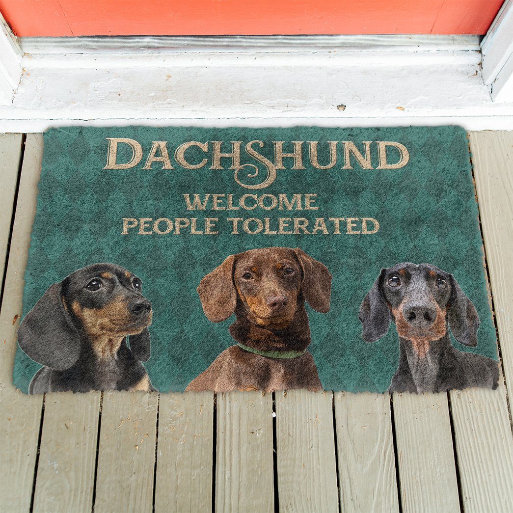 Gearhuman 3D Dachshund Welcome People Tolerated Doormat GK260132 Doormat