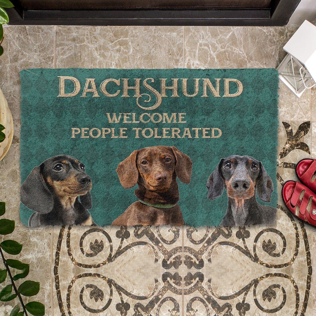 Gearhuman 3D Dachshund Welcome People Tolerated Doormat GK260132 Doormat