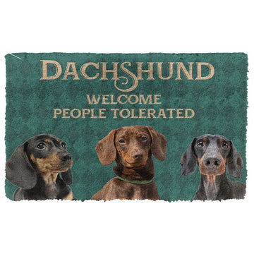 Gearhumans 3D Dachshund Welcome People Tolerated Doormat