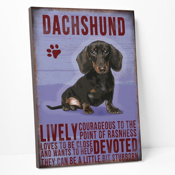 Gearhumans 3D Dachsund Vintage Quotes Custom Canvas