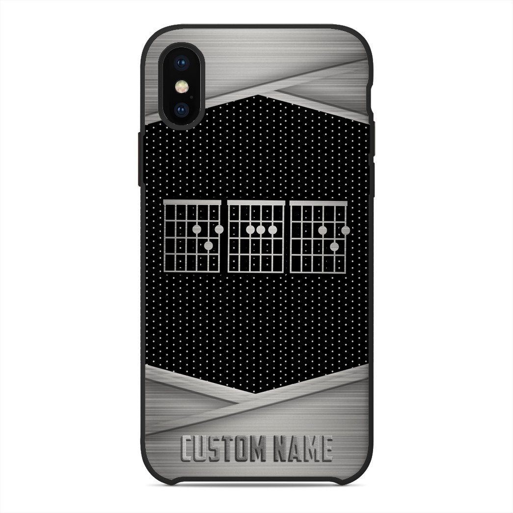 Gearhuman 3D Dad Guitar Silver Custom Name Phonecase GB04012 Glass Phone Case Iphone X 