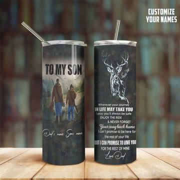 Gearhumans 3D Dad & Son Hunting Custom Name Tumbler