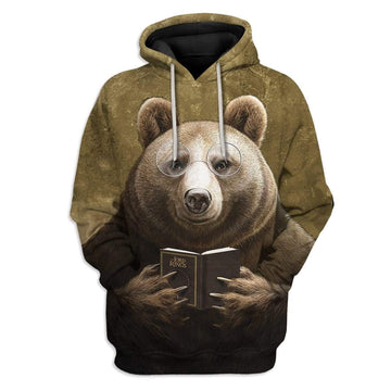 Gearhuman 3D Daddy Bear Reading LOTR Book Hoodie Apparel GH24022 3D Custom Fleece Hoodies Hoodie S 