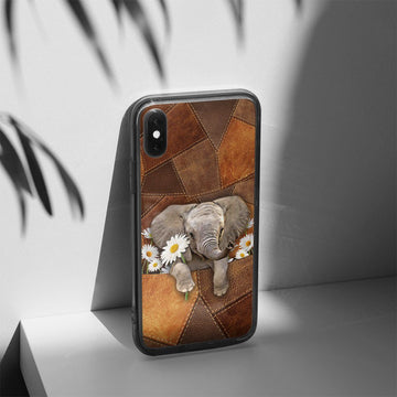 Gearhumans 3D Daisy Elephant Leather Phonecase