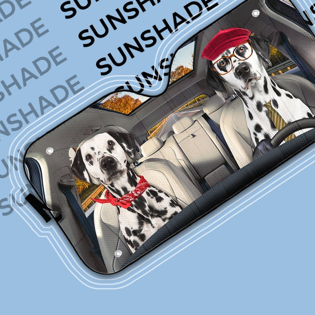 Gearhuman 3D Dalmatian Dog Auto Car Sunshade GV03037 Auto Sunshade