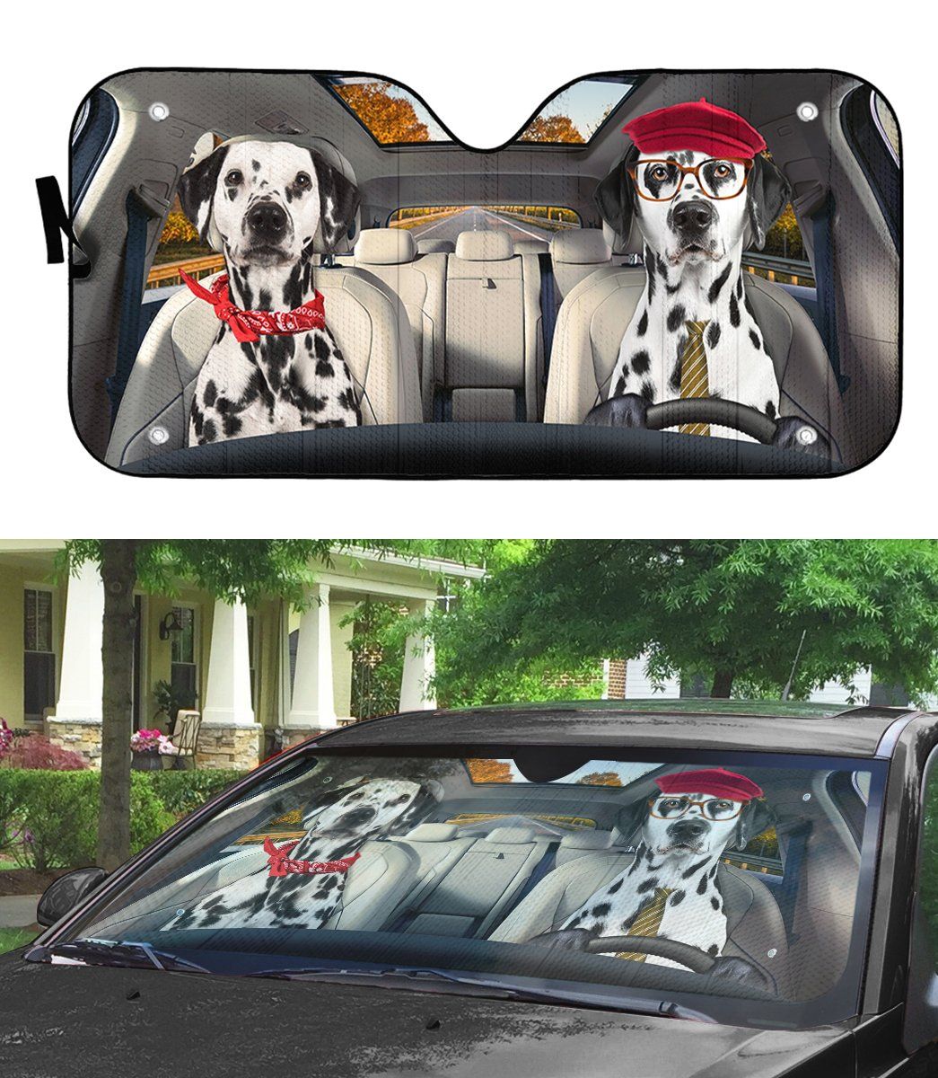 Gearhuman 3D Dalmatian Dog Auto Car Sunshade GV03037 Auto Sunshade