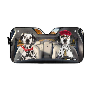 Gearhumans 3D Dalmatian Dog Auto Car Sunshade