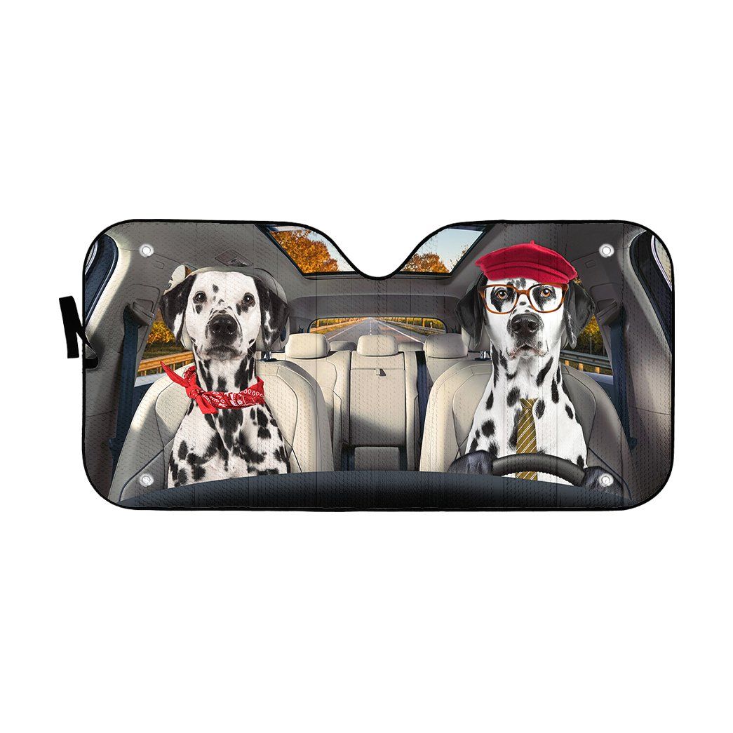 Gearhuman 3D Dalmatian Dog Auto Car Sunshade GV03037 Auto Sunshade 57''x27.5''