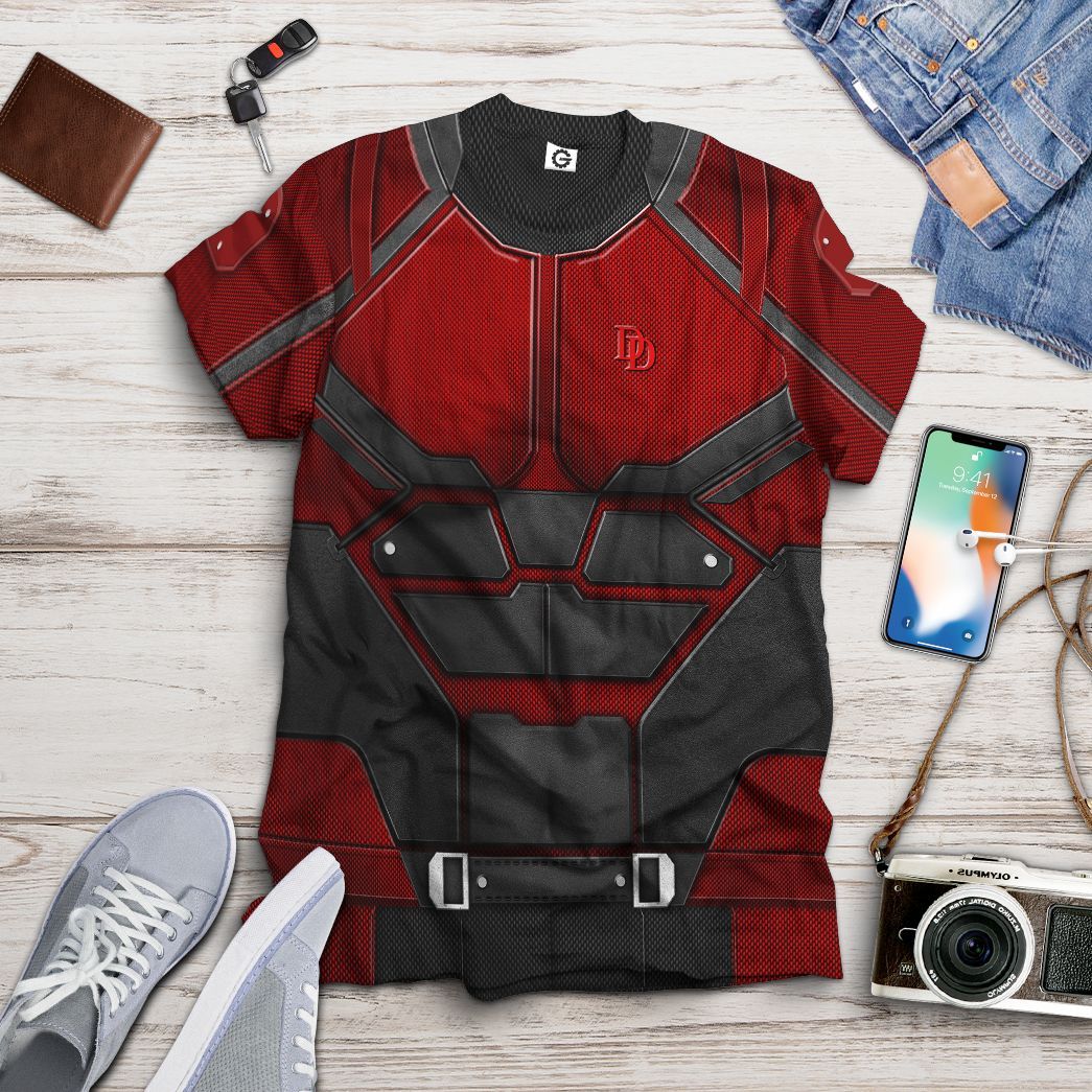 Gearhuman 3D Daredevil Suit Custom Tshirt Hoodie Apparel CW16123 3D Apparel 