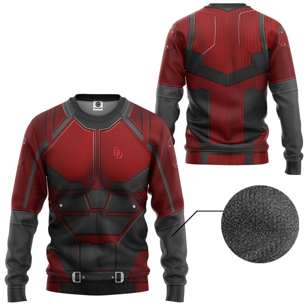 Gearhuman 3D Daredevil Suit Custom Tshirt Hoodie Apparel CW16123 3D Apparel 